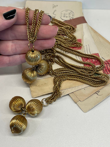 1970’s Gold Ball Trio Chain Lariat Bloomers and Frocks